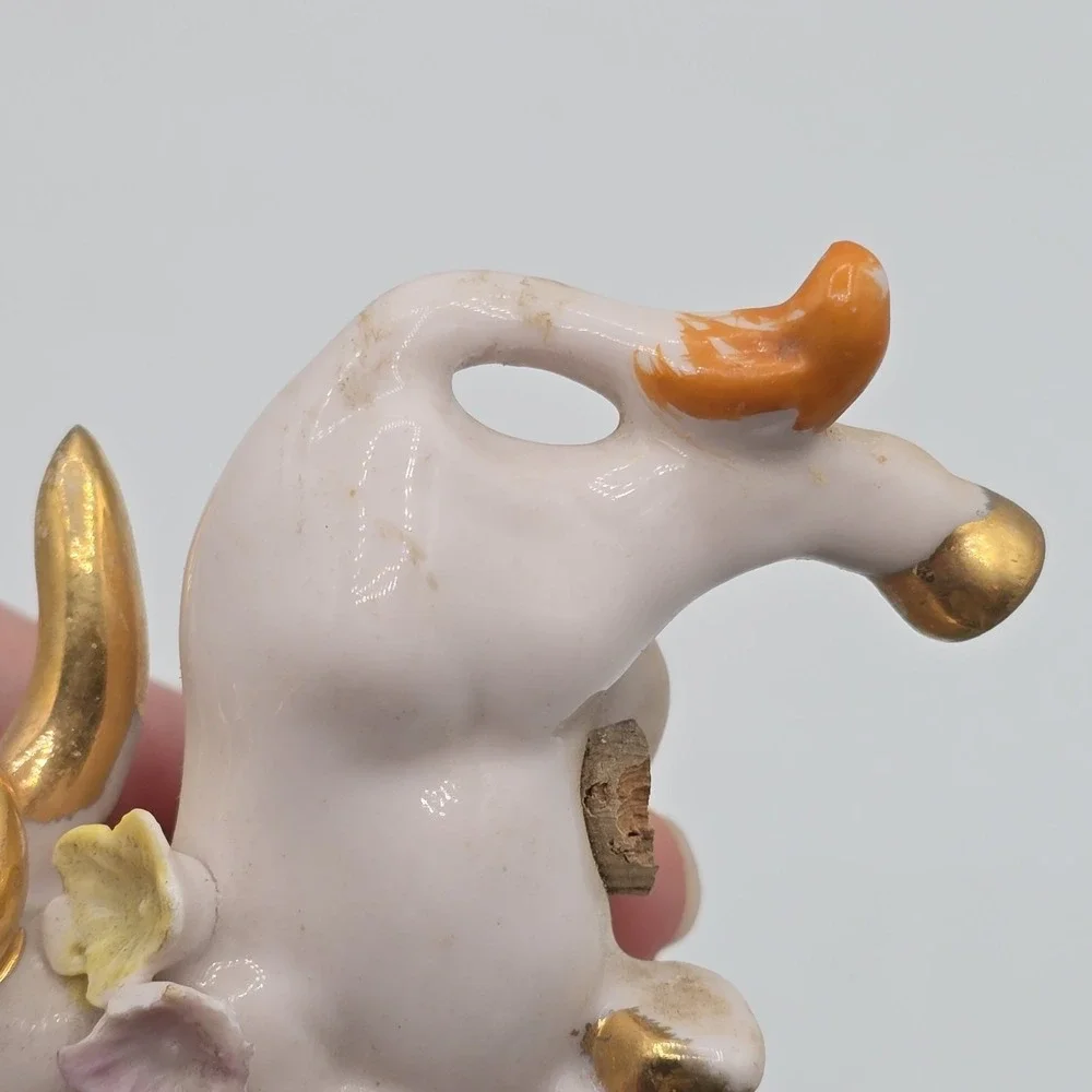 Vtg Napco ANGEL‎ Bull Cow Salt  Pepper Figurine Shaker Single Halo & Flowers